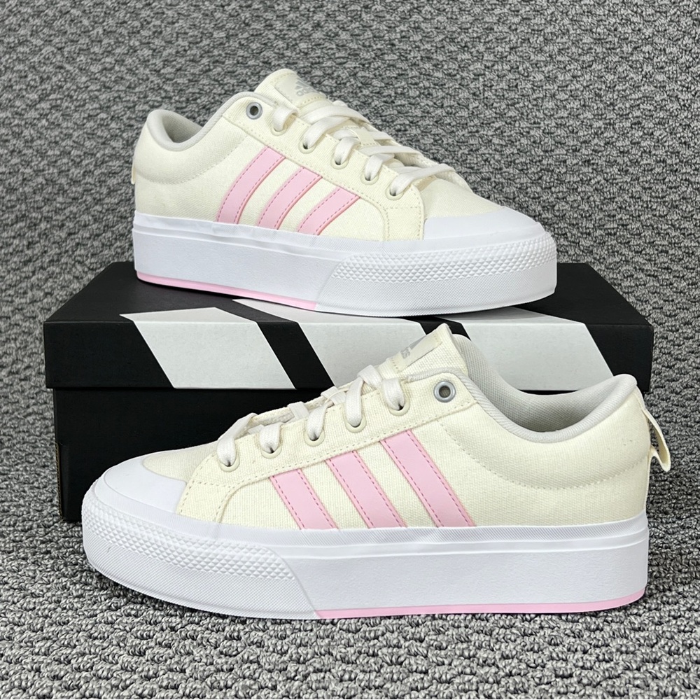 Adidas Bravada 2.0 Platform Women's Shoes Off White Clear Pink White NIB